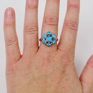 boho native american turquoise stone ring